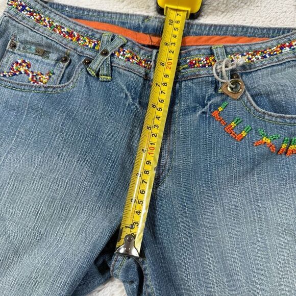 Vintage Y2K Luxurie Beaded Women’s Cropped Capri Denim Jeans - Picture 6 of 8